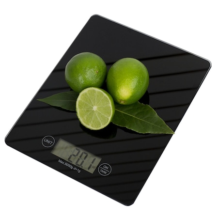 Home Basics MultiFunctional Sleek Glass Digital Food Scale, Black KT44830